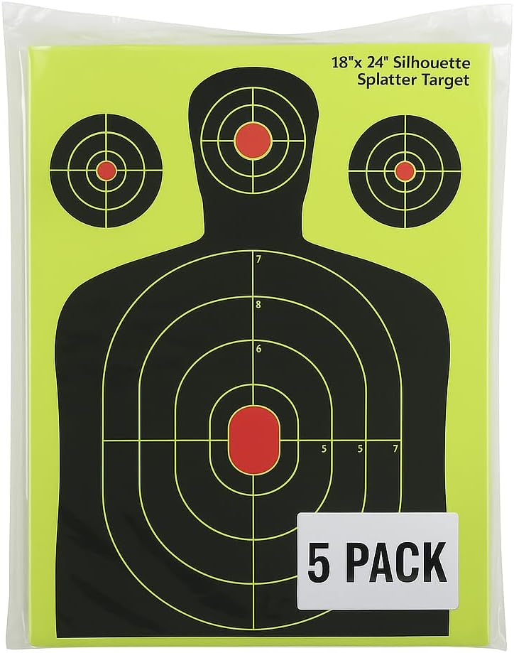 Splatter Targets 18x24 - Waterproof 5-Pack | High Visibility Reactive Paper for Rifles & Pistols