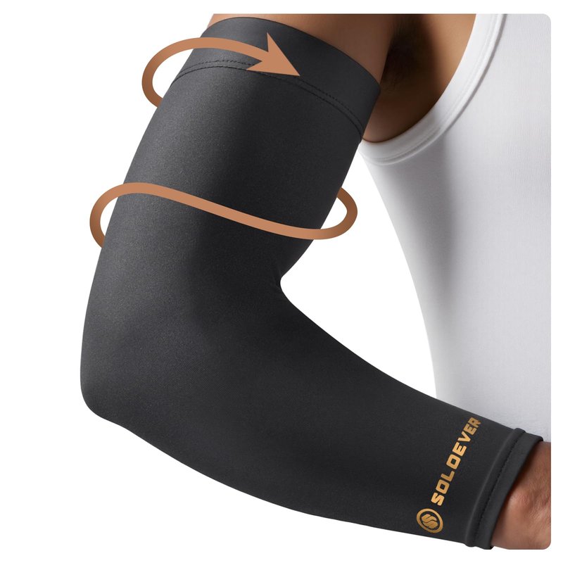 [360° Full Compression] Copper Arm Sleeves for Men & Women, [Ultra Breathable] Arm Brace for Forearm, Bicep, Triceps, Tennis Elbow, Basketball, Golf, Arthritis, Tendonitis, Bursitis (Black, L/XL)