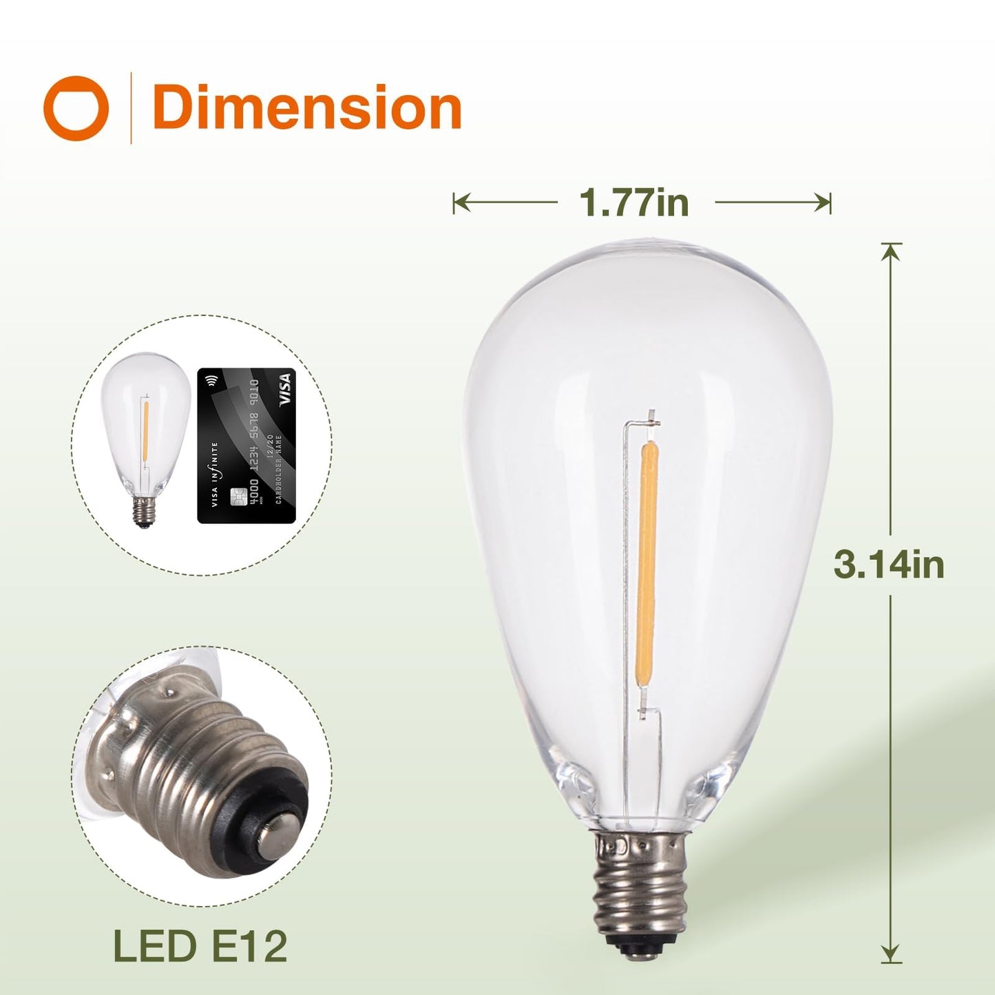 addlon Replacement Bulbs 4 Packs LED for Solar String Lights E12 S14 3V