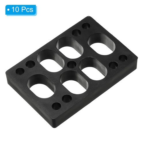 PATIKIL 1/2"(12mm) Skateboard Riser Pads, 10 Pcs Plastic Skateboard Riser Pads Angled Wedge Shock Pads for Skateboard Truck, Black