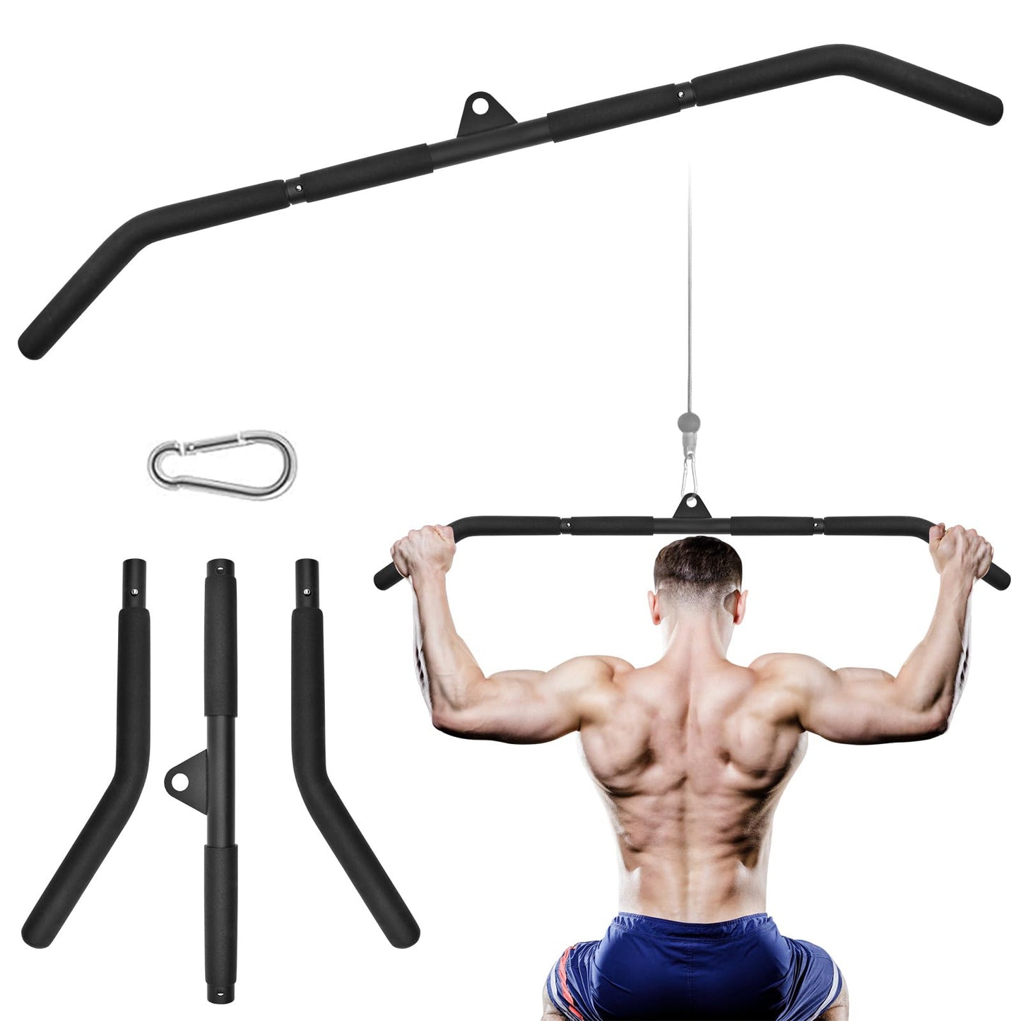 XonyiCos Fitness Cable Pulley System, Gym LAT and Lift Pulldown Machine Attachments, Home Workouts Equipments for Biceps Triceps Shoulder Arm Curl Forearm Muscle Strength Exercise