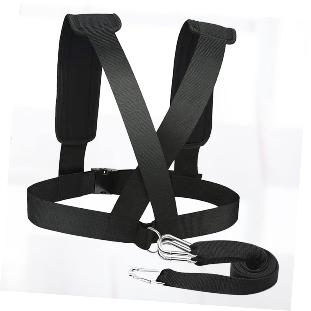SUPVOX Weight Bearing Supporter Belt with Adjustable Buckle and D-Ring Hooks for Running Training and Strength Workout Heavy Duty Resistance Training Equipment Vest Strap for Gym