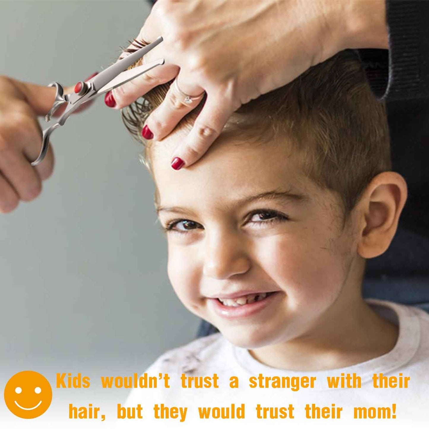 6" Kids Hair Cutting Scissors Shears Safety Rounded Tips Kids Haircut Scissors for Children Baby Toddler Girls Boys Japanese Stainless Steel Silver Gift Dragon Creek