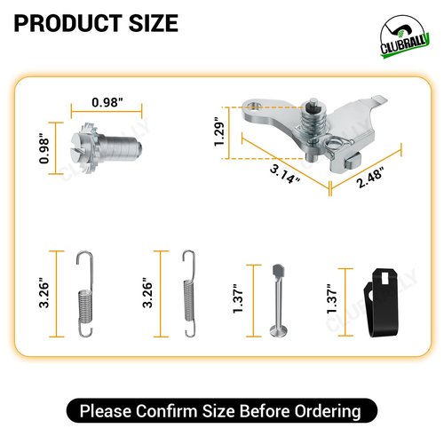 CLUBRALLY Golf Cart Brake Shoes Spring Repair Kit, Club Car Brake Kit for Club Car DS 1995-Up & Precedent 2004-Up Golf Cart, OEM#101816301, 101815501/101815501, 101816501/101816502