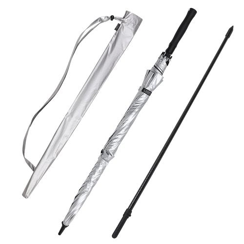 G4Free Vented UV Golf/Beach Umbrella 68" Arc, Auto Open Oversize Extra Large Windproof Sun Shade Rain Umbrellas(Silver/Black)
