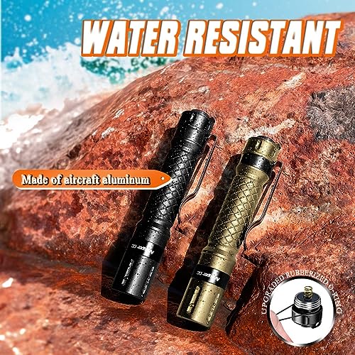 Mini LED Penlight Flashlight - 2-Pack Black & Gold, 3.4 in