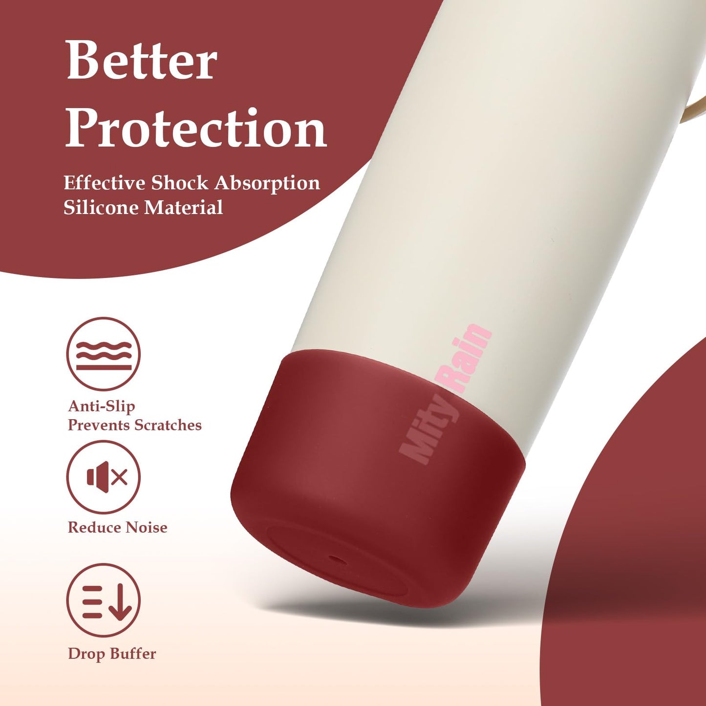 Mity rain 2PCS Silicone Boot for Owala Water Bottle 30 40 oz Accessories