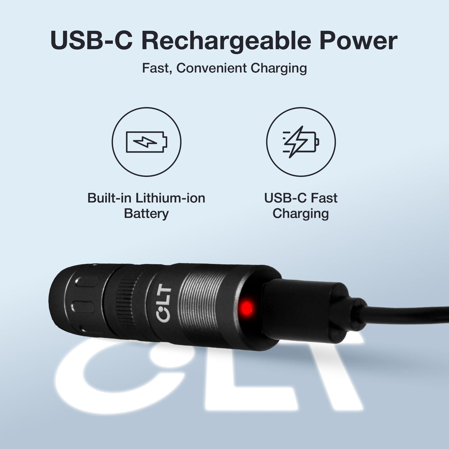 CLT Mini EDC Rechargeable Flashlight Magnetic Keychain, Snap on/off, 105 Lumen, Portable and Compact LED Keychain Flashlights - Durable Built-in Battery Ideal for Everyday Carry - Black