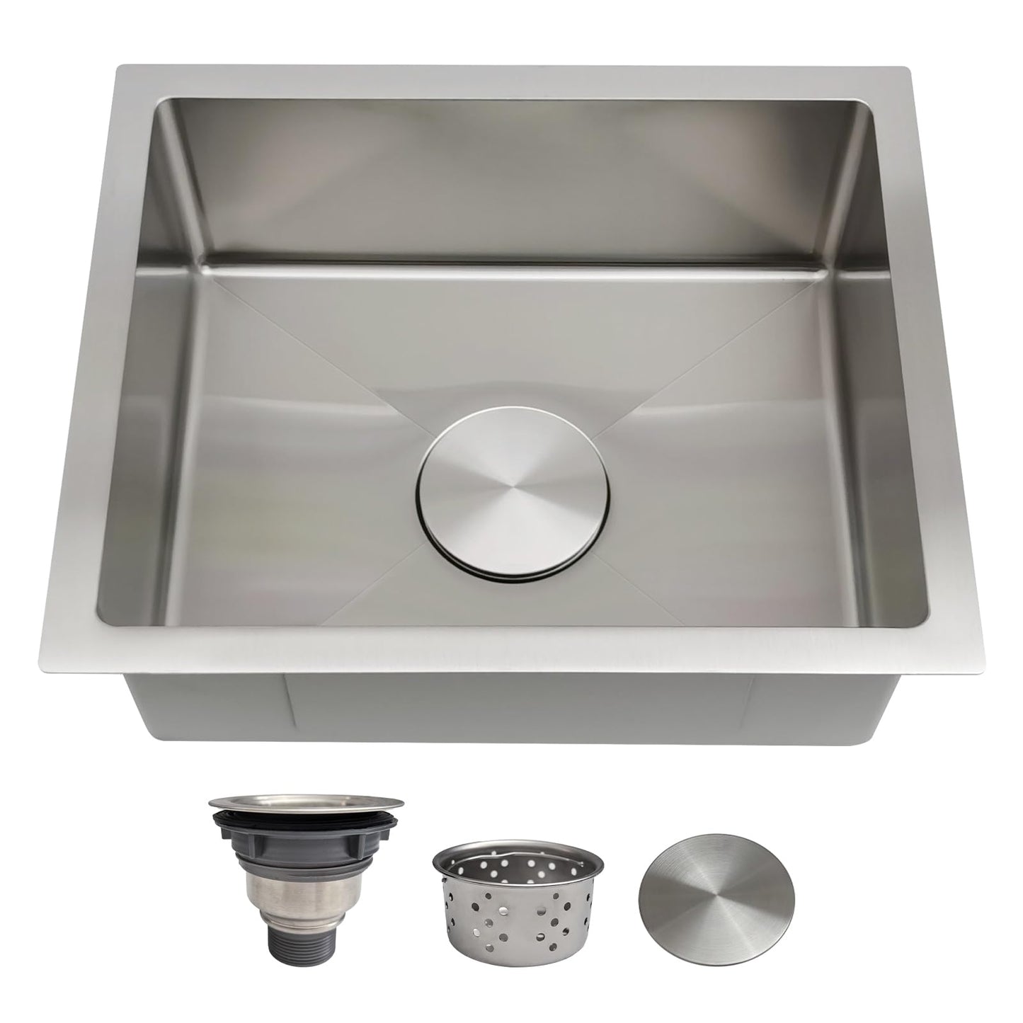 15x18 Inch Bar Sink Undermount – Delironexu 18 Gauge Stainless Steel Small Kitchen Sink, 15"x18"x7" Small Bar Sinks, Single Bowl Wet bar sink with Brushed Finish for Outdoor, RV, and Prep Use