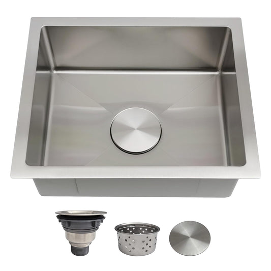 15x18 Inch Bar Sink Undermount – Delironexu 18 Gauge Stainless Steel Small Kitchen Sink, 15"x18"x7" Small Bar Sinks, Single Bowl Wet bar sink with Brushed Finish for Outdoor, RV, and Prep Use