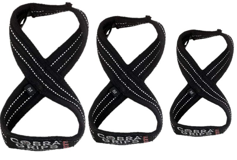 Deadlift Straps Figure 8 Loop Lifting Straps The #1 Choice for Power Lifters weightlifters workout Enthusiasts (Black with RED Strips, 70 cm Up to 8.0" Wrist Circumference)