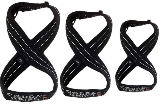 Deadlift Straps Figure 8 Loop Lifting Straps The #1 Choice for Power Lifters weightlifters workout Enthusiasts (Black with RED Strips, 70 cm Up to 8.0" Wrist Circumference)