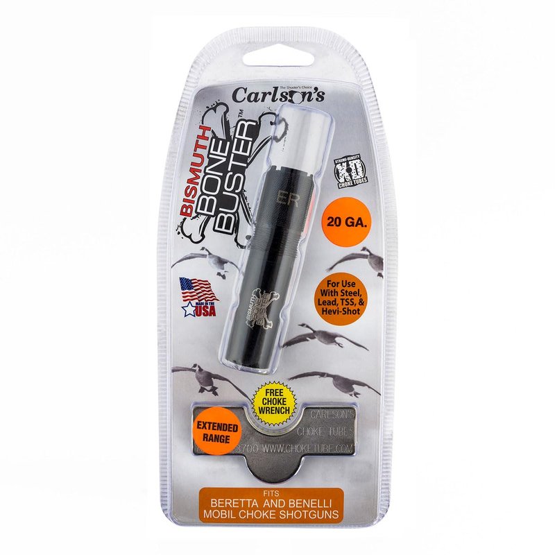 Carlson's Choke Tubes 20 Gauge Compatible for Beretta Benelli Mobil [ Long Range | 0.585 Diameter ] Blued Steel | Bismuth Bone Buster Choke Tube | Made in USA