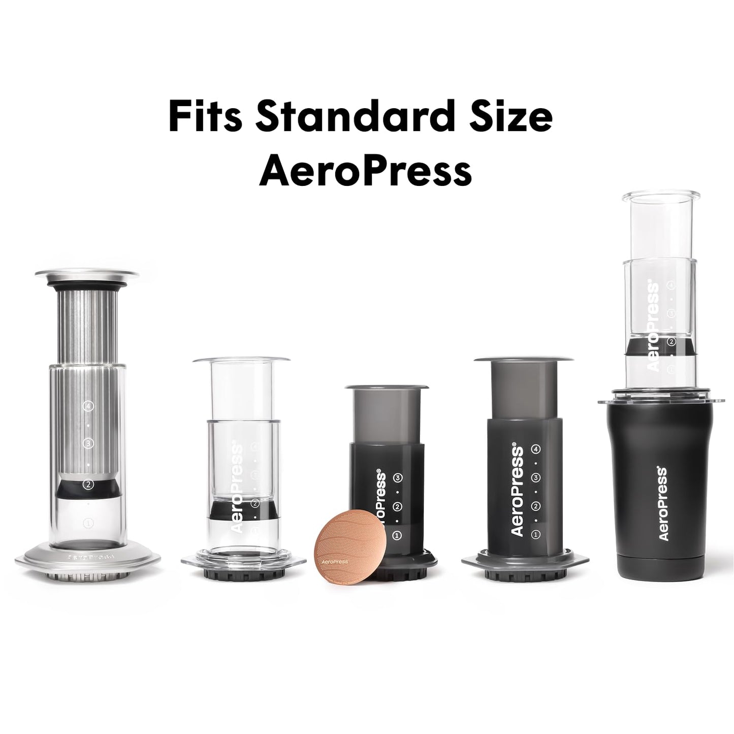 AeroPress Gold Tone Stainless Steel Reusable Filter – Durable Metal Coffee Filter, Sustainable, Eco-Friendly, Travel-Friendly, Fits Standard AeroPress Manual Coffee Makers