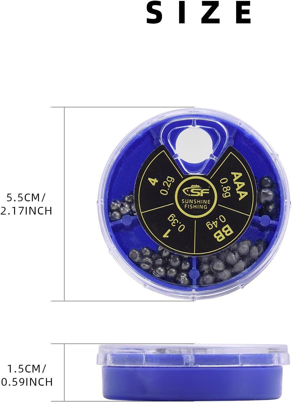 SF Micro Split Shot Combo - Removable Fly & Ice Fishing Sinkers Weights - Pure Lead (112 Pcs, 4 Sizes)