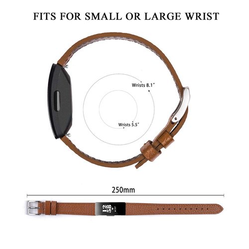 Nigaee Genuine Leather Bands Compatible with Fitbit Inspire 3/Inspire 2/Inspire HR/Inspire,Soft Sport Straps Adjustable Replacement Wristbands for Women Men（02）