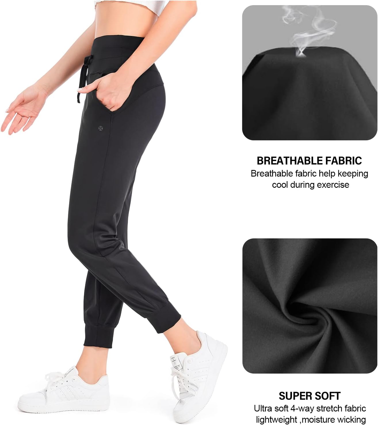 Skiennix Women's Joggers - Lightweight Athletic Sweatpants with Pockets | Tapered Casual Pants for Workout & Lounge