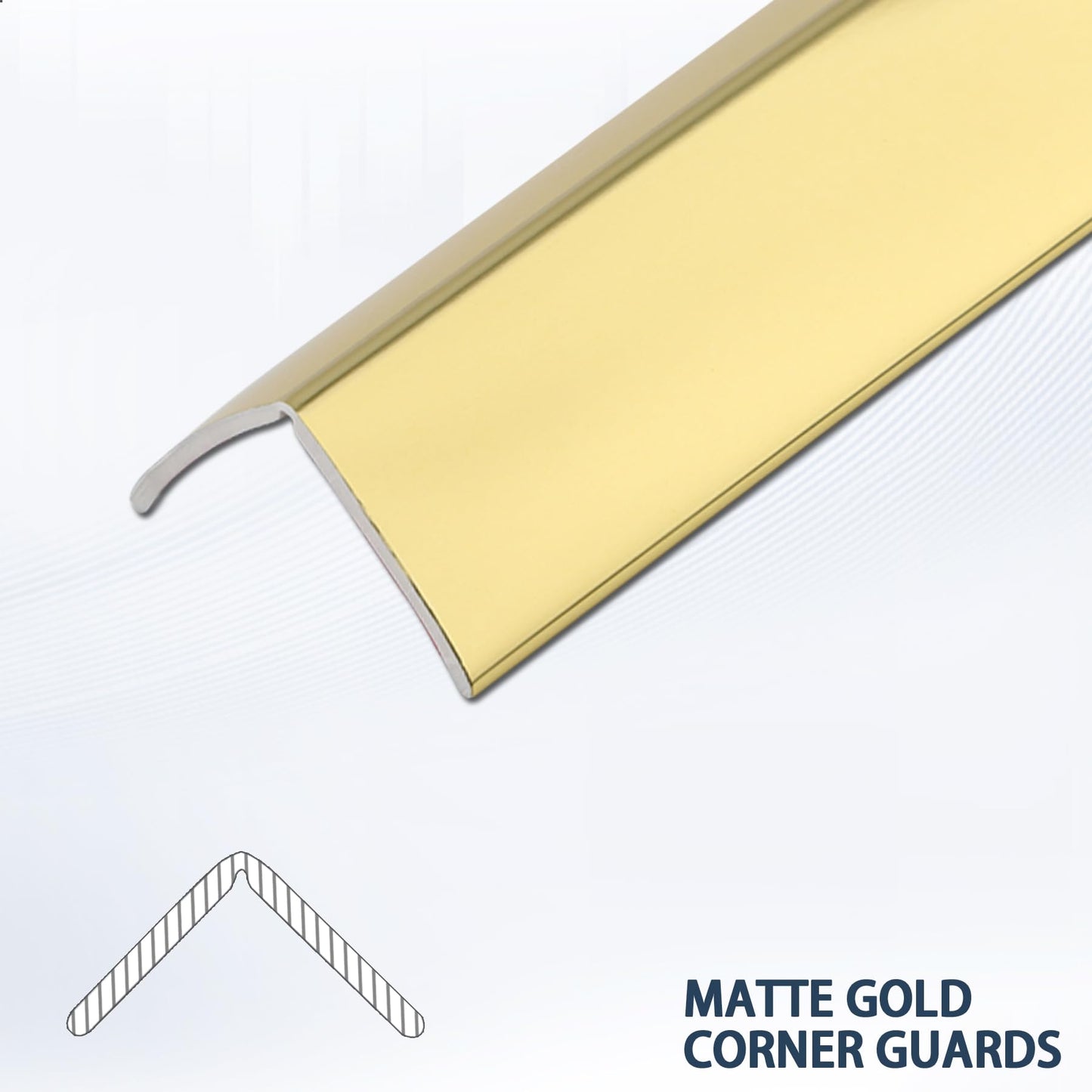 Coengwui L-Shaped Corner Guards, Peel and Stick Molding Trim for Furniture Edge Bumper, Table Door Frame Protection and Decoration (Matte Gold, 16.4ft x 0.8in)