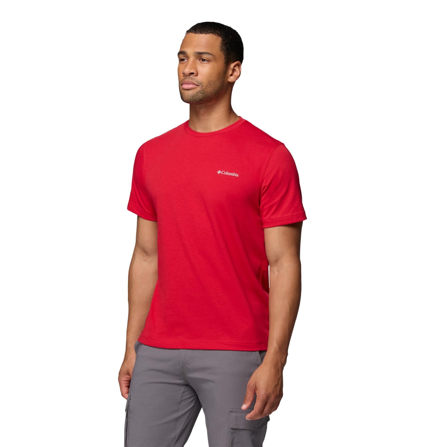Columbia Mens Thistletown Hills Short Sleeve T-Shirt, Mountain Red, Medium