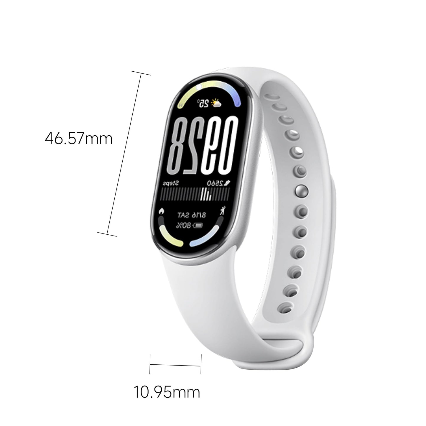 XIAOMI Mi Smart Watch Band 10, 5ATM Waterproof Fitness Step Tracker Sports Digital Smart Watch Health Band for Men Women, 1.72" AMOLED Display, 150+ Sports Modes (Glacier Silver)