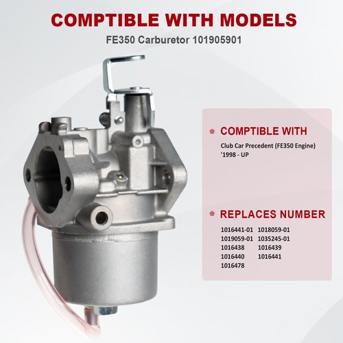 FE350 Carburetor for Club Car Golf Cart Precedent Turf Carryall 1996-UP Engine Carb 1018059-01 1019059-01 1035245-01 1016438 1016439 1016440 1016441