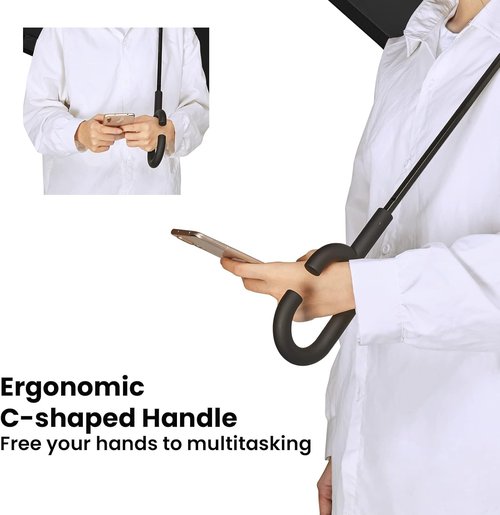 G4Free Inverted Reverse Umbrella - Windproof Double Layer with C-Shaped Handle | 48/62 Inch for Men & Women