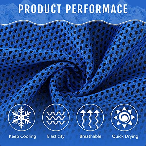 Cooling Towels - 30 Pack, Lightweight Polyester, Dark Blue