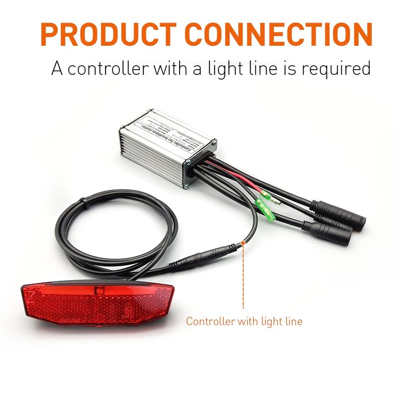 Ebike Rear Tail Light,Ebike 6V-60V LED Riding Tailight,Motorcycle Led Light Equipment Waterproof Connector for Electric Bike Accessories (Waterproof Plug)
