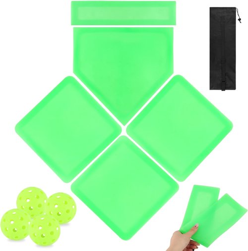 Glow-In-The-Dark Baseball Set by [Brand Name] - 5 Pcs with Carrying Bag & 4 Pickleballs | Perfect for Backyard Fun