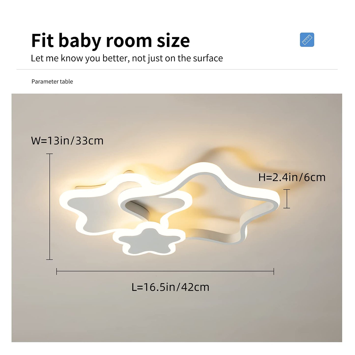 Tioolo Dimmable LED Ceiling Light, Creative Cartoon Star Ceiling Lamp, Acrylic LED Chandelier with Remote, Modern Flush Mount Chandelier Lighting Fixture for Boys Girls Bedroom Living Room, 32W/White