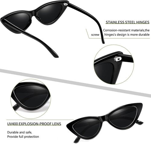 Joopin Polarized Cat Eye Sunglasses - Vintage Style UV400 Protection for Women | Chic Fashion Accessory