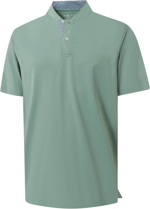 M MAELREG Men's Golf Shirts - Collarless Performance Dry Fit | Moisture-Wicking Short Sleeve Henley