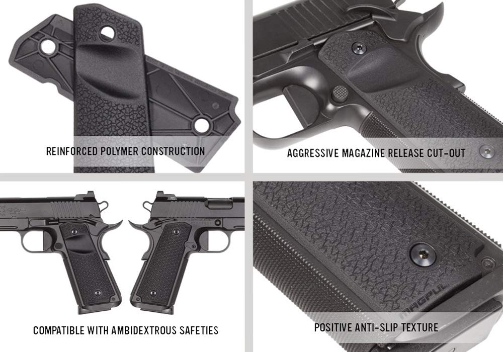 Magpul MAG524-BLK MOE 1911 Grip Panels, Black