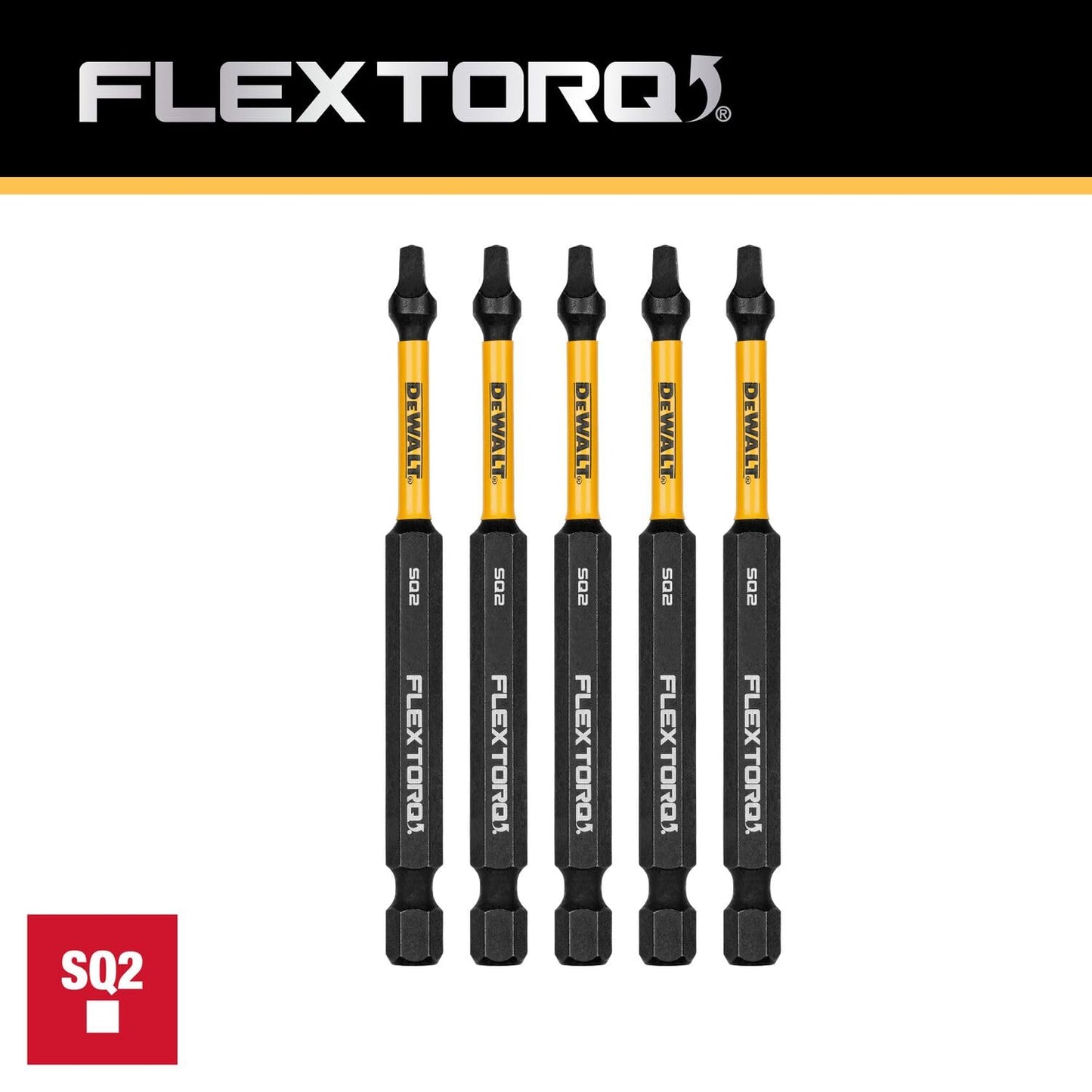 DW FLEXTORQ 5PK 3.5IN BITS FOR SQ2