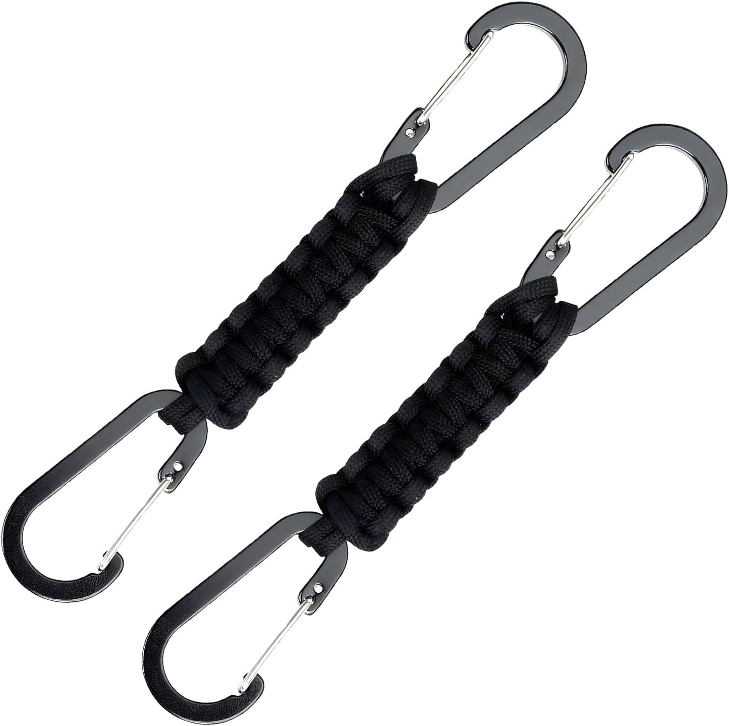 Skiennix Paracord Keychain Carabiner - Double Hooks for Camping, Hiking & Stroller | Versatile Clip for Water Bottles & Tools
