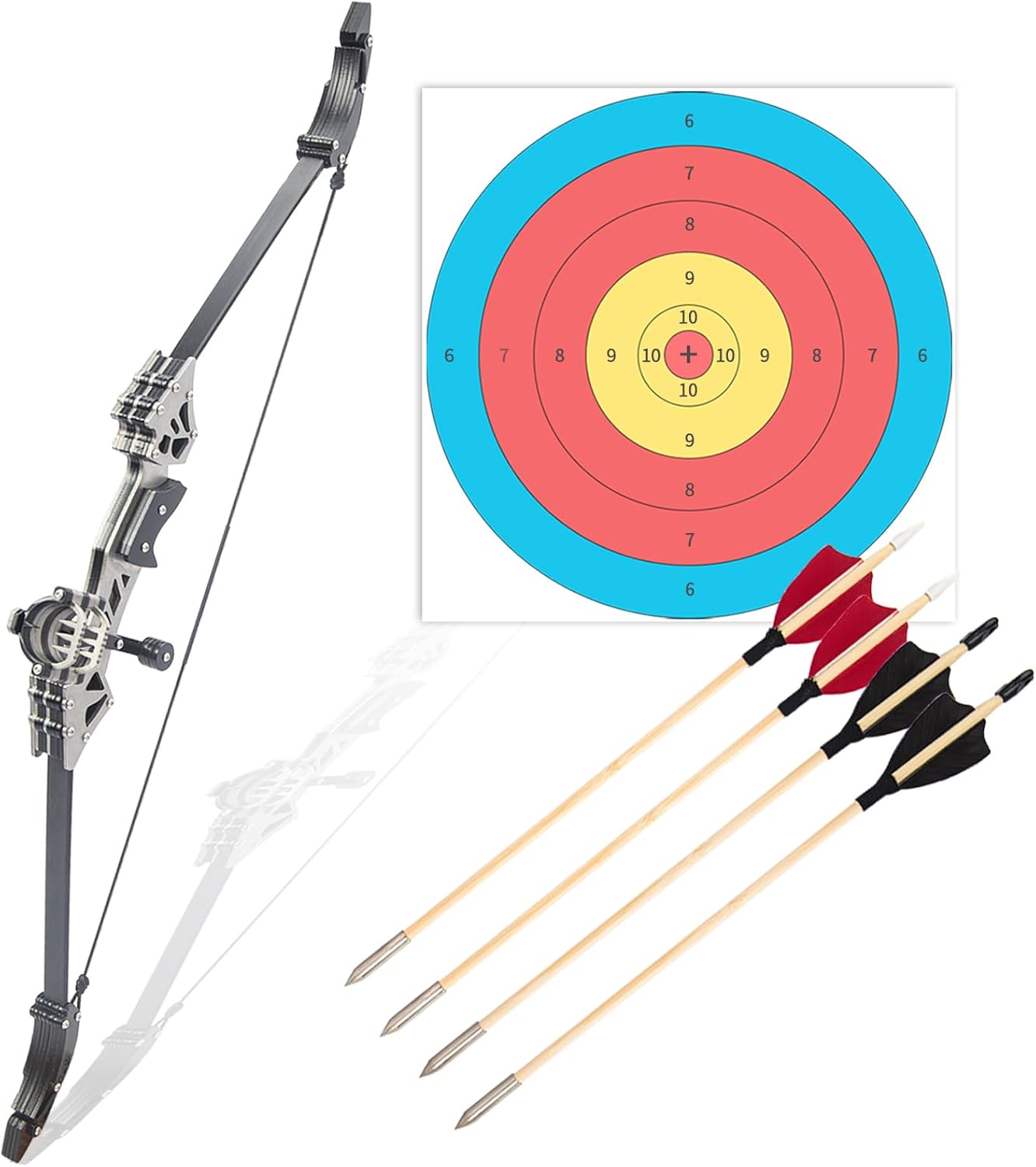 Skiennix Mini Compound Bow Set - 5.9"/7.2"/18.7" Archery Bow with Arrows for Hunting & Shooting Fun