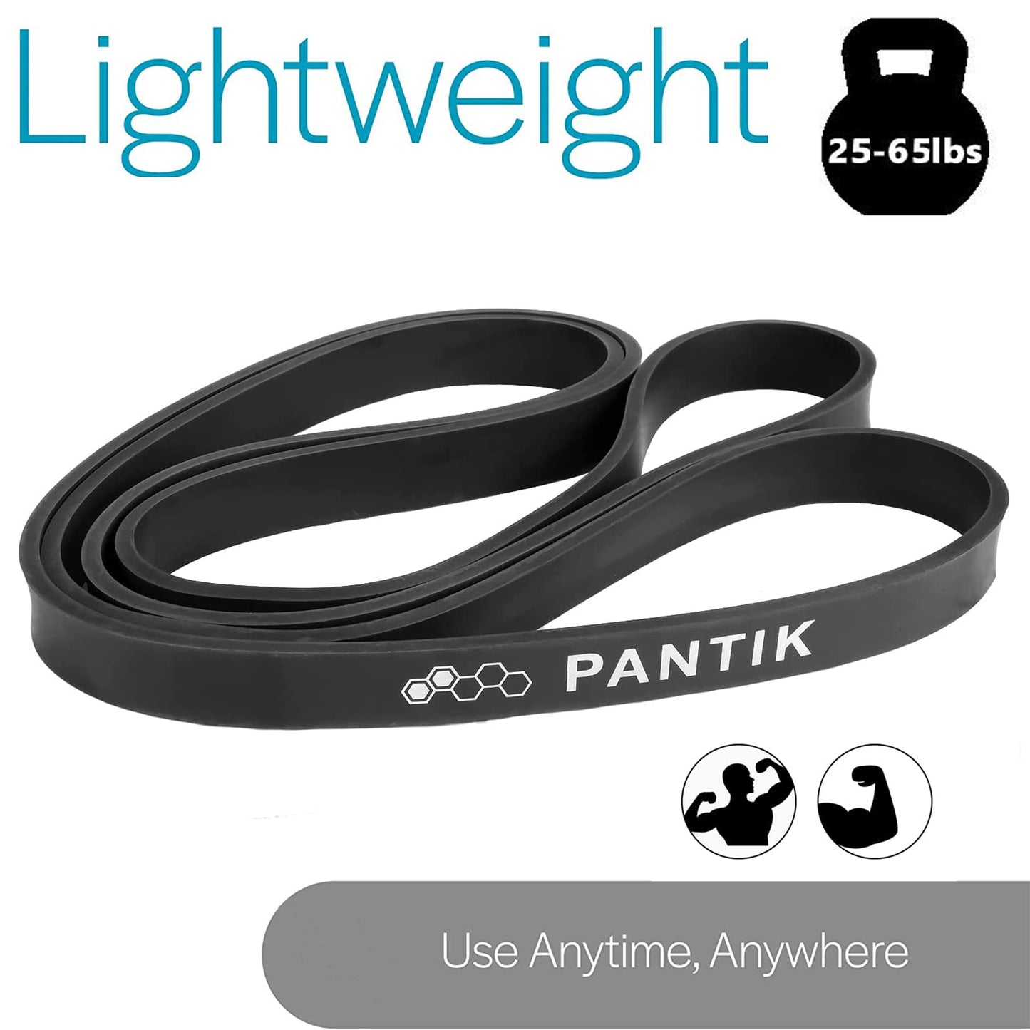 PANTIK Resistance Bands Set for Women and Men Pull up Bands Exercise Loop Band for Body Stretching Powerlifting Yoga Pilates Resistance Training Black