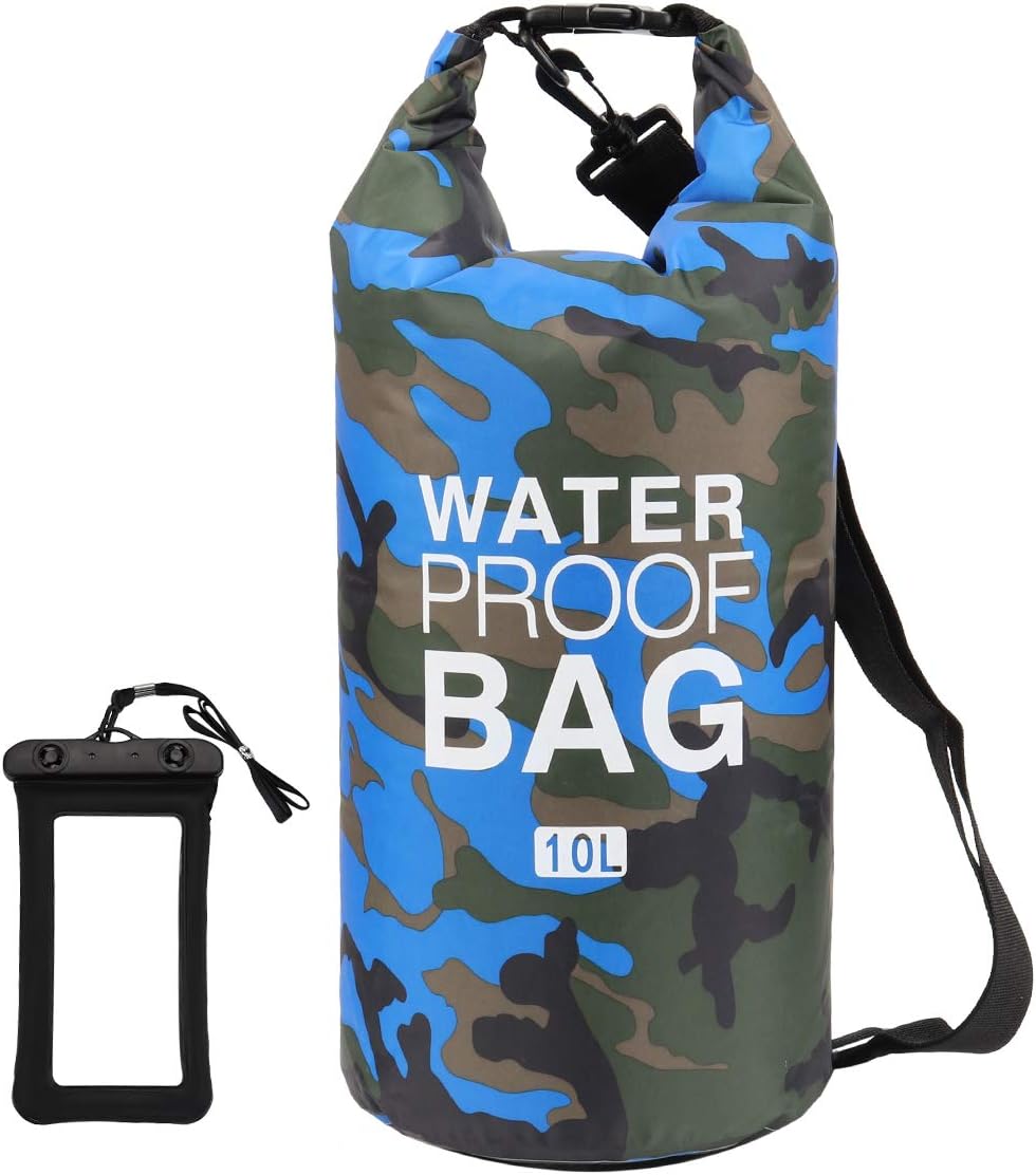 Skiennix Waterproof Dry Bag - Roll Top Sack Keeps Gear Dry for Kayaking, Rafting | Dark Blue, 5L