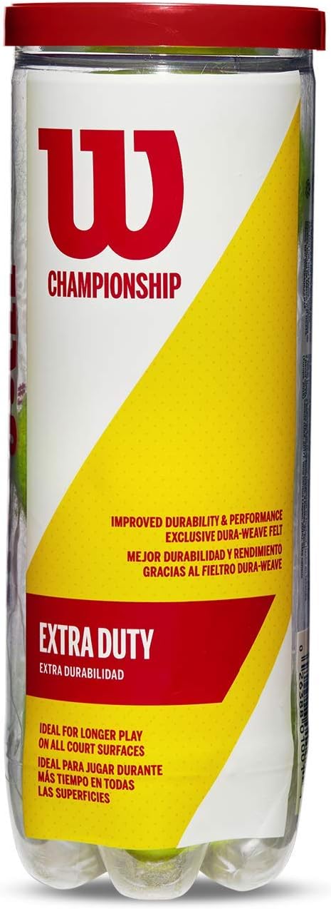 WILSON Championship Tennis Balls - High Performance, Durable Felt - 3 Pack