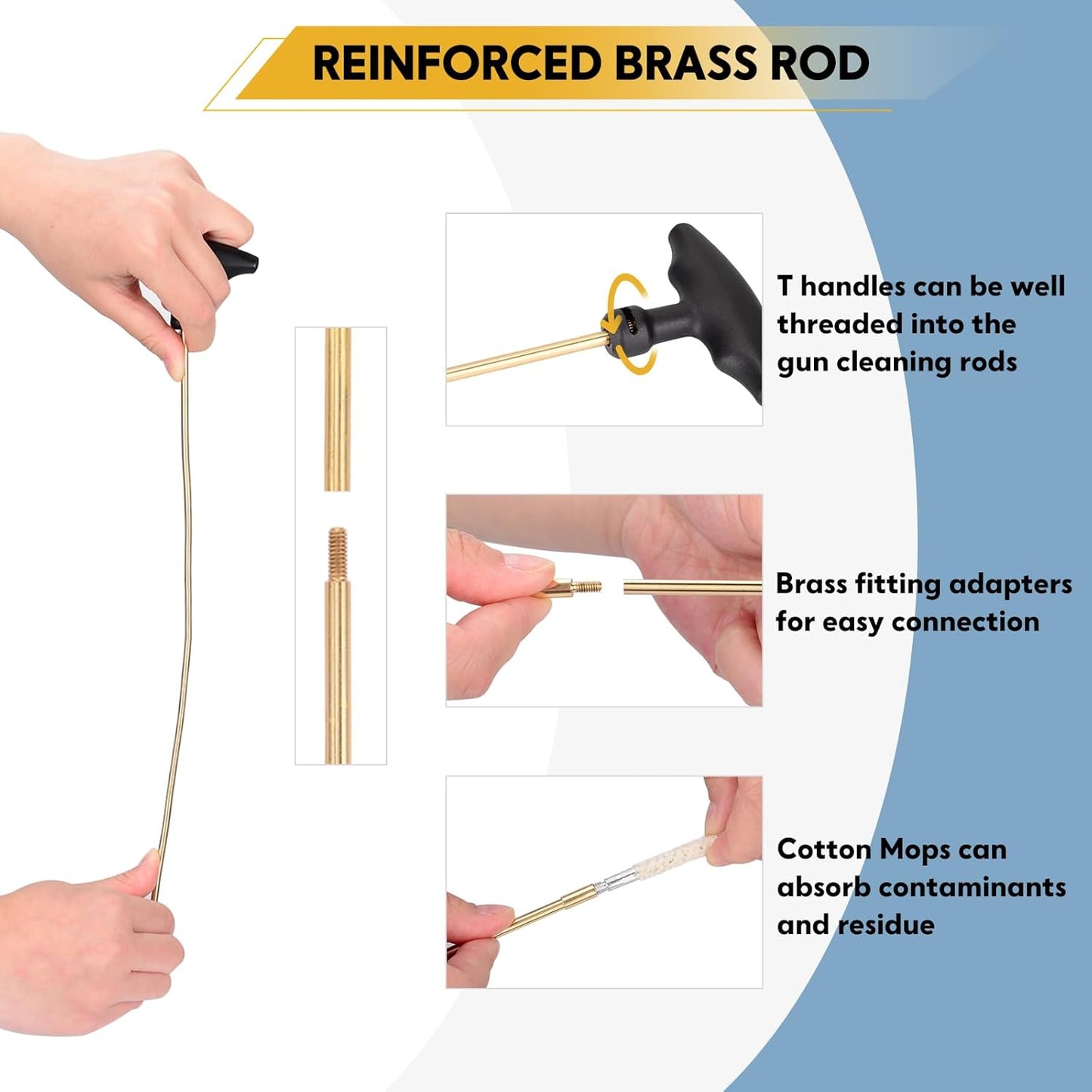 Raiseek Airgun Cleaning Kit - .177 & .22 Caliber | Cotton Mop, Brass Rod, Nylon Brushes, Compact Case
