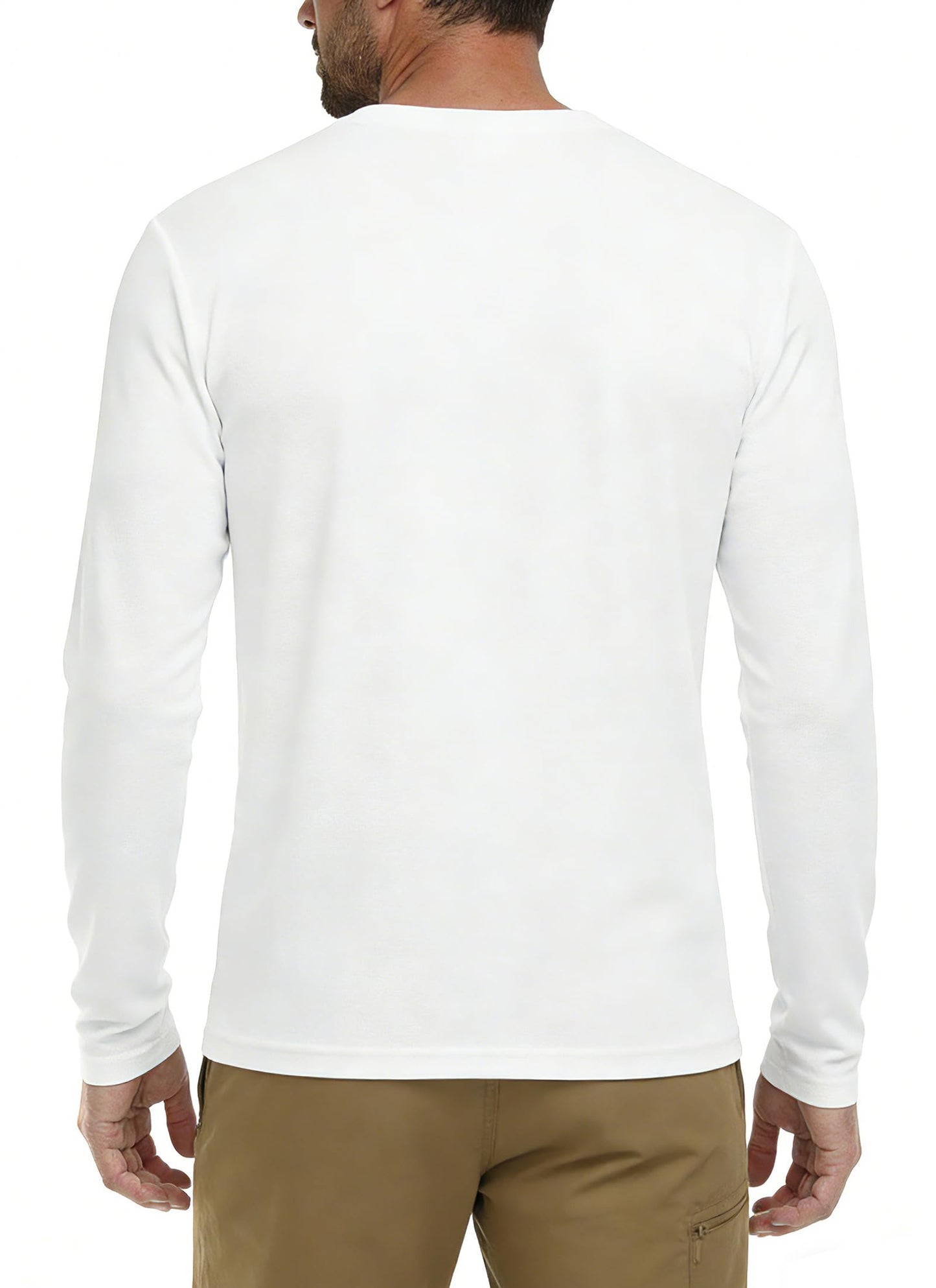 Sun Shirts for Men UPF 50+ SPF Rash Guard Long Sleeve UV Protection Lightweight Quick Dry Fishing Running HH24010 White L
