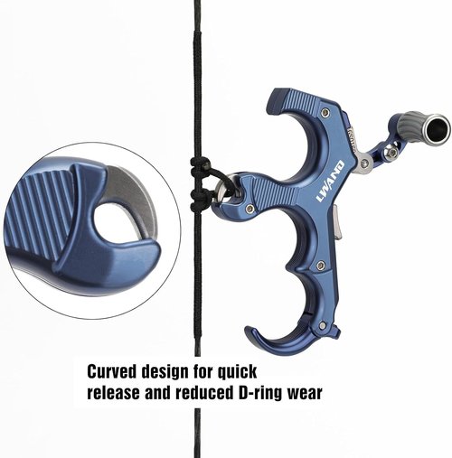 LWANO Thumb Bow Release - Adjustable 3 & 4 Finger Archery Release Aid with Trigger Travel Control