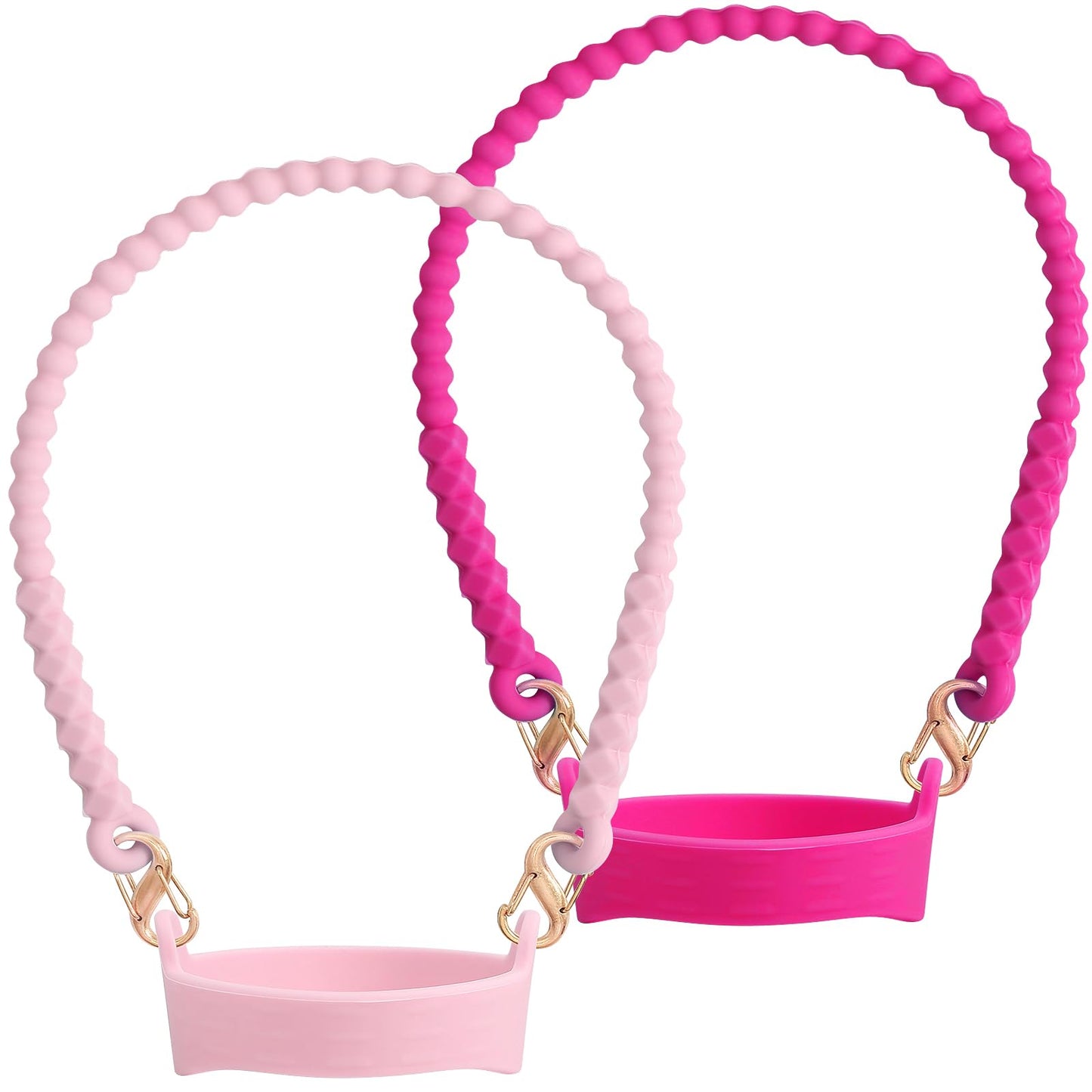 Lconvicely 2Pack Water Bottle Handle - Soft Silicone Water Bottle Holder, Sling, Lanyard Fits Most 8-40oz Water Bottles, Water Bottle Strap Compatible Stanley Cup, Pink+Carnation
