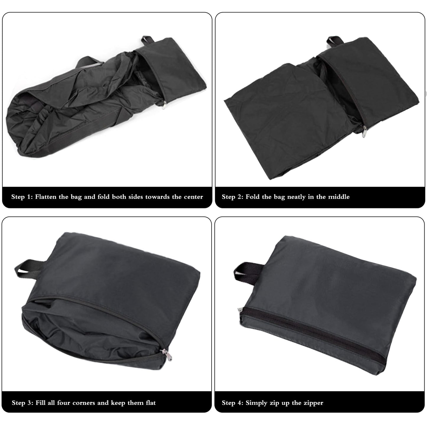 Travel Bag Foldable,Portable Lightweight Gym Bag,Sports Duffel Bags for Women&Men - for Camp, Fitness, and Short tours, shopping (Black, L)