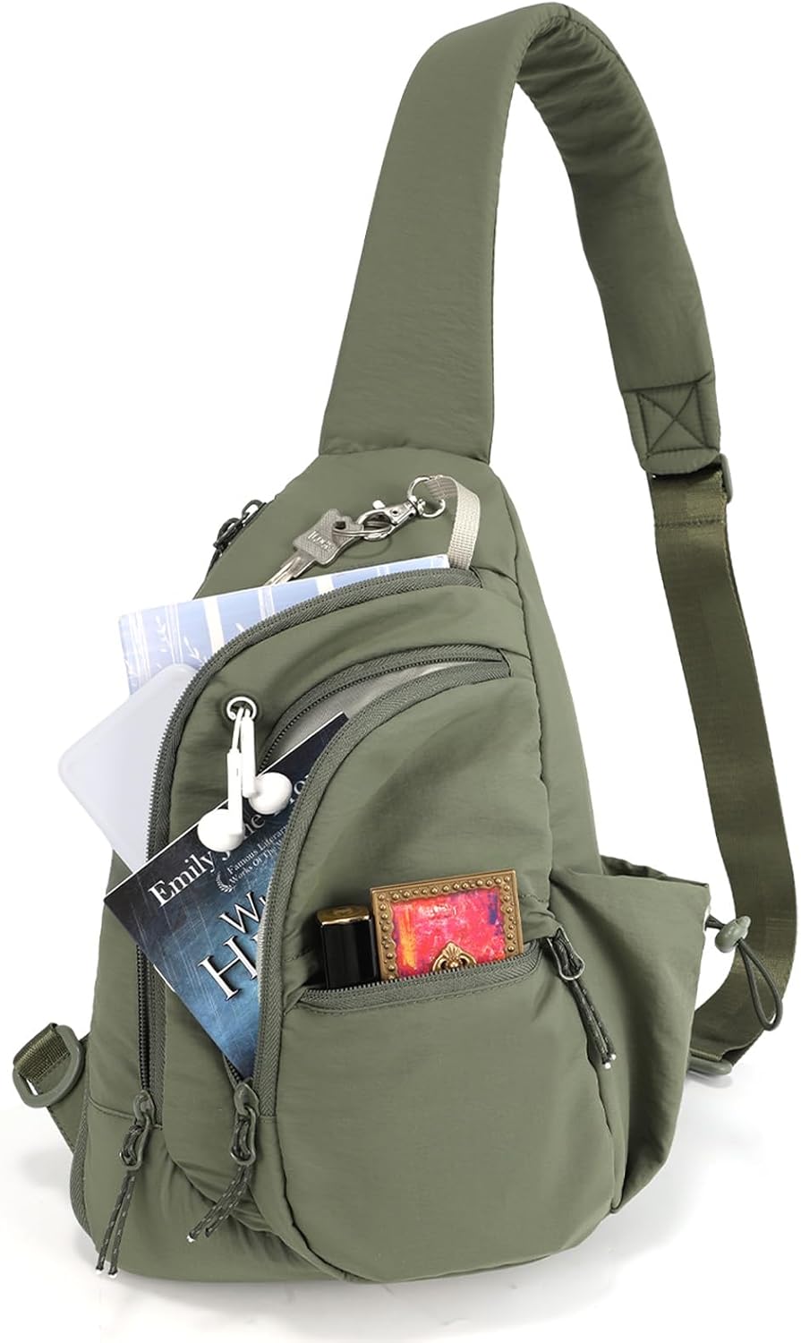 Skiennix Anti-Theft RFID Sling Bag - Stylish Nylon Crossbody Purse for Travel & Shopping