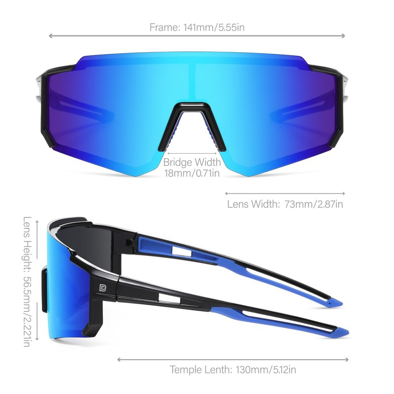 DUCO Sports Sunglasses for Men Women UV400 Protection Baseball Running Pickleball Fishing Polarized Cycling Glasses Lightweight DC0068