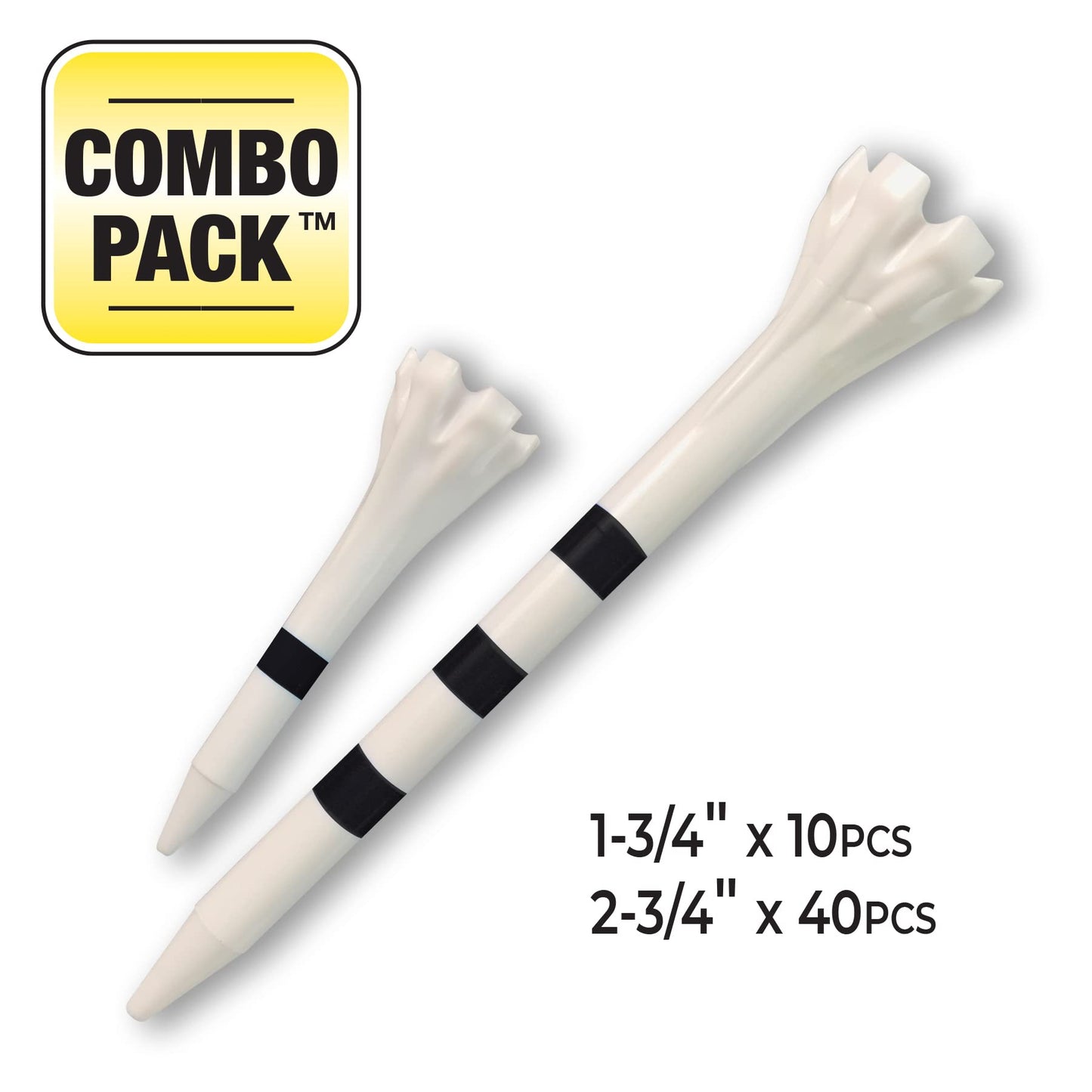 Champ 86501 Zarma Flytee My Hite 2-3/4" Combo Pack White with Red Stripes Golf Tees