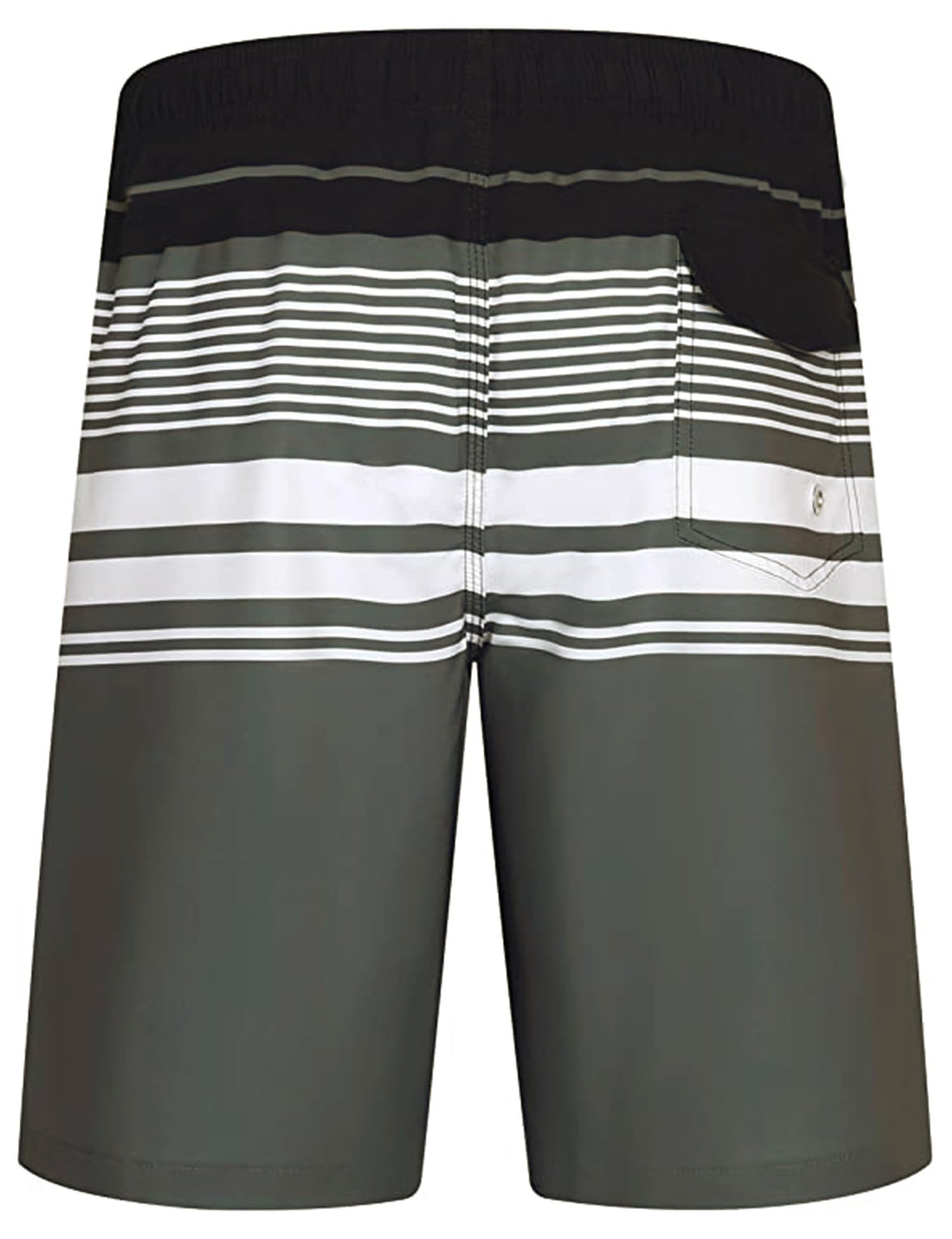 ELETOP Men's Swim Trunks Quick Dry Bathing Suit Swimming Board Shorts Mesh Lining Beach Swimwear Stripe Grey XL
