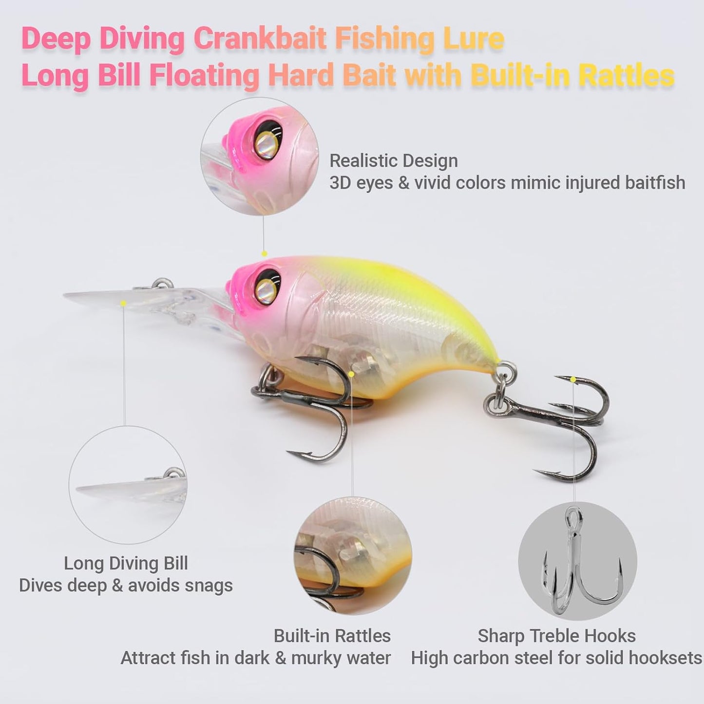 Stonefish Deep Diving Crankbait - Sinking Fishing Lure for Bass & Trout | PZ11-FT Saltwater Tackle