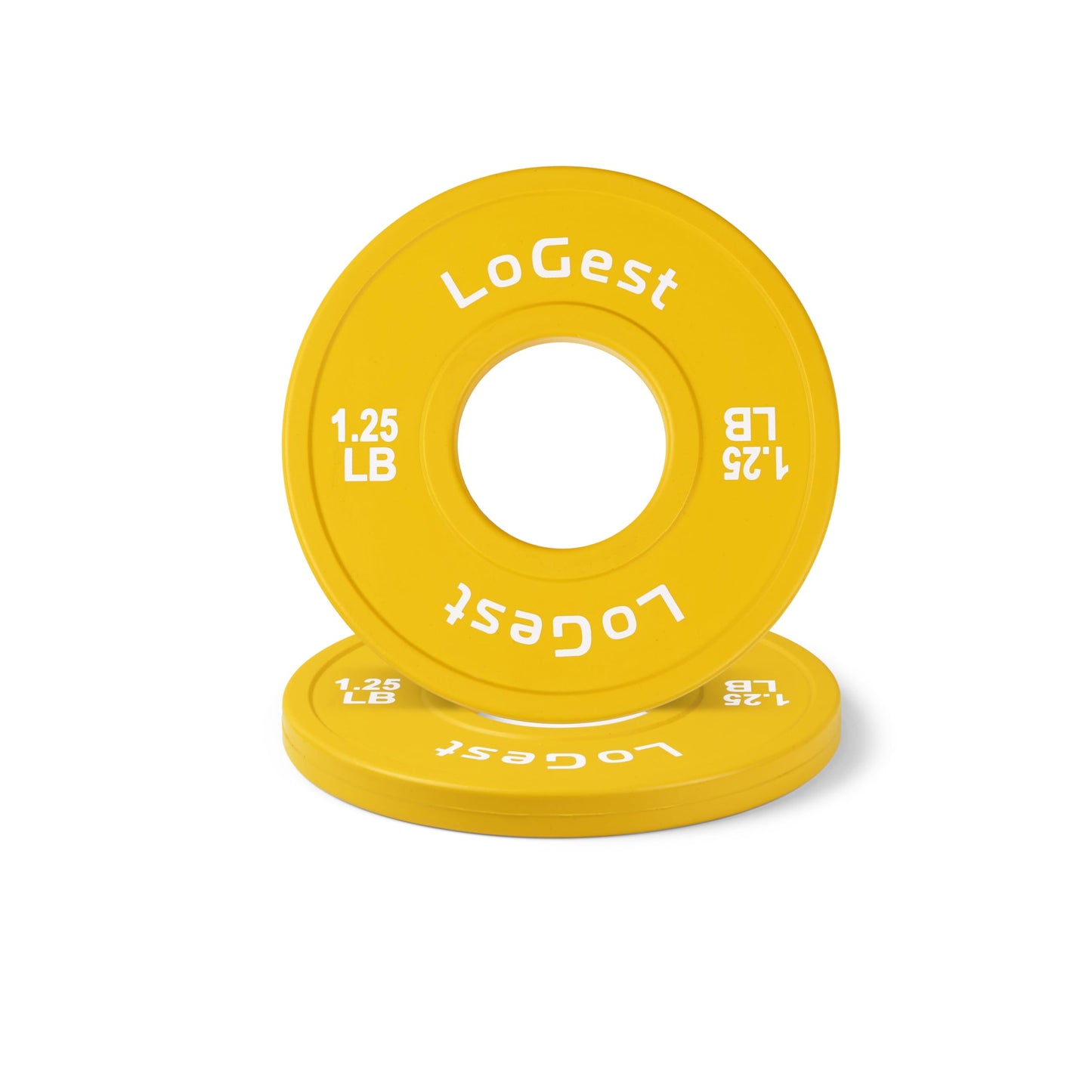 Logest Pair Olympic Plates - Barbell Weights Set of 2 Weight Plates for Olympic Bars Perfect for Strength Training Plates Exercise Balance Increase Available in 0.50LB 1.25LB 2.5LB 5LB 7.5LB 10LB Weight Plate (Yellow - 1.25 LB Pair)